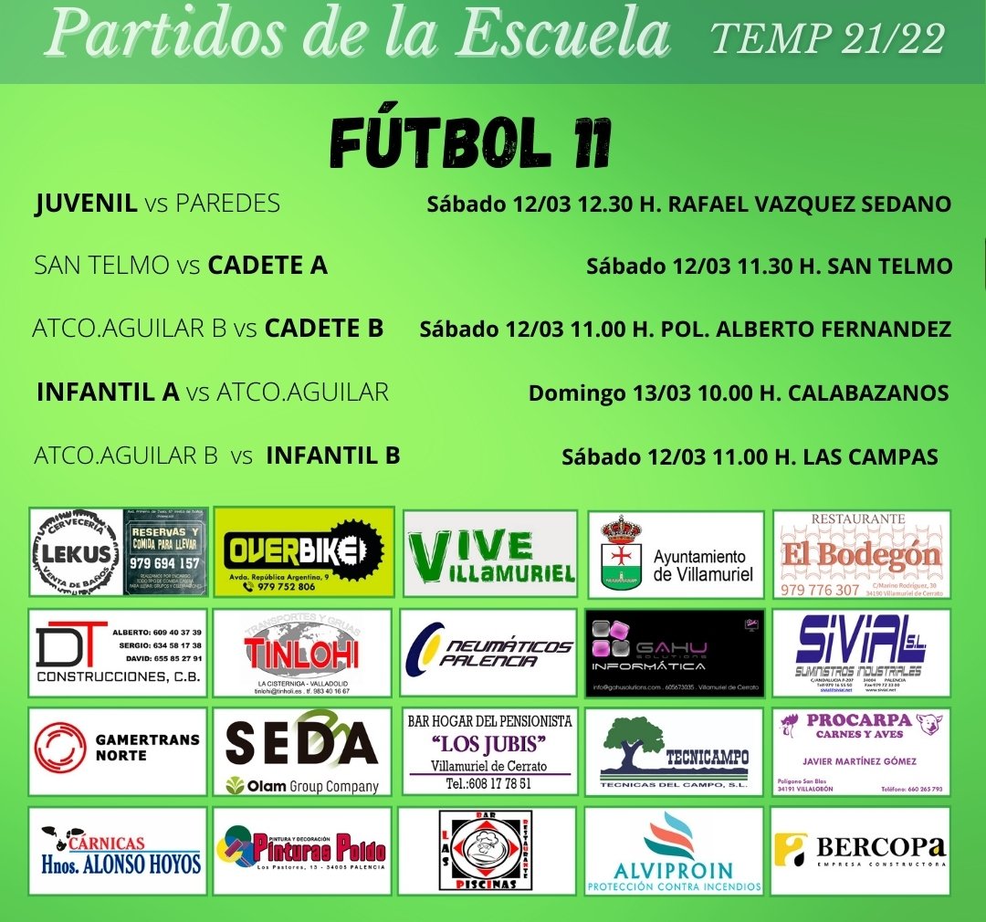 Horario F11 para este fin de semana 💪💚