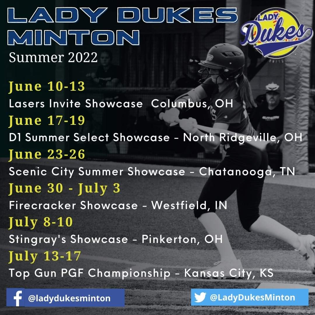 CoachLeeMinton3's tweet image. 2022 Summer Schedule!