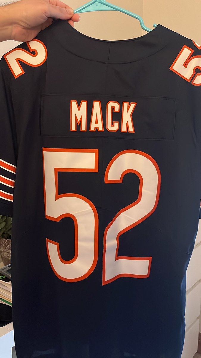 INtrafficjen's tweet photo. Someone @670TheScore needs to interview my hubs @mash1074. His Jersey/memorabilia curse starts w/an Urlacher signed helmet &amp; brings us 2 present w/a Mack jersey. Every. Single. Time. he gets something w/a player name on it…cursed. Even other city’s teams. All sports. No one safe https://t.co/ECTevyrVhi