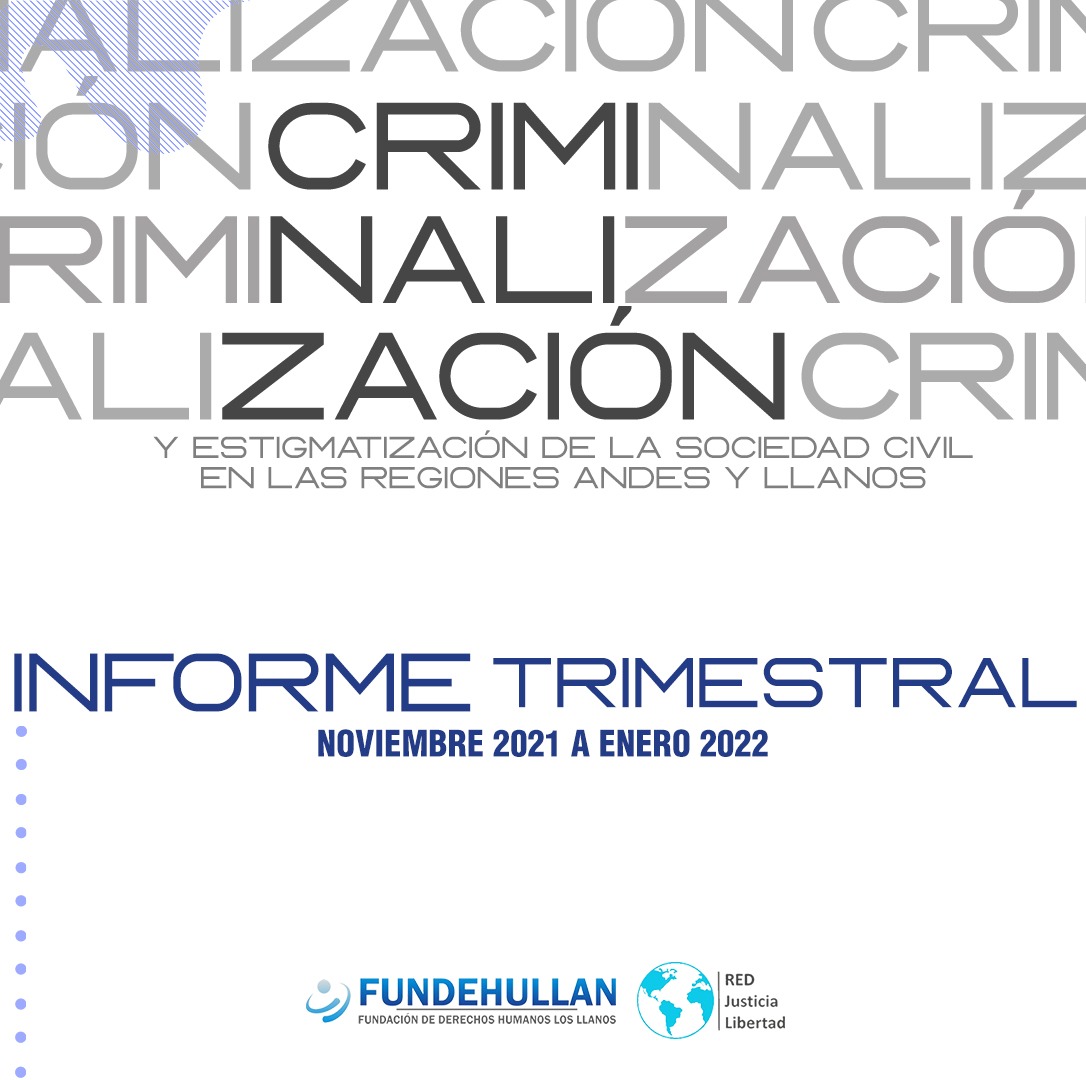 Red Justicia Libertad, durante los meses de noviembre, diciembre de 2021 y enero de 2022, documentó 44 casos de vulneraciones a los #DDHH, especialmente los derechos civiles y políticos en la región de los llanos y andes de Venezuela. #LlanosSinDDHH #AndesSinDDHH