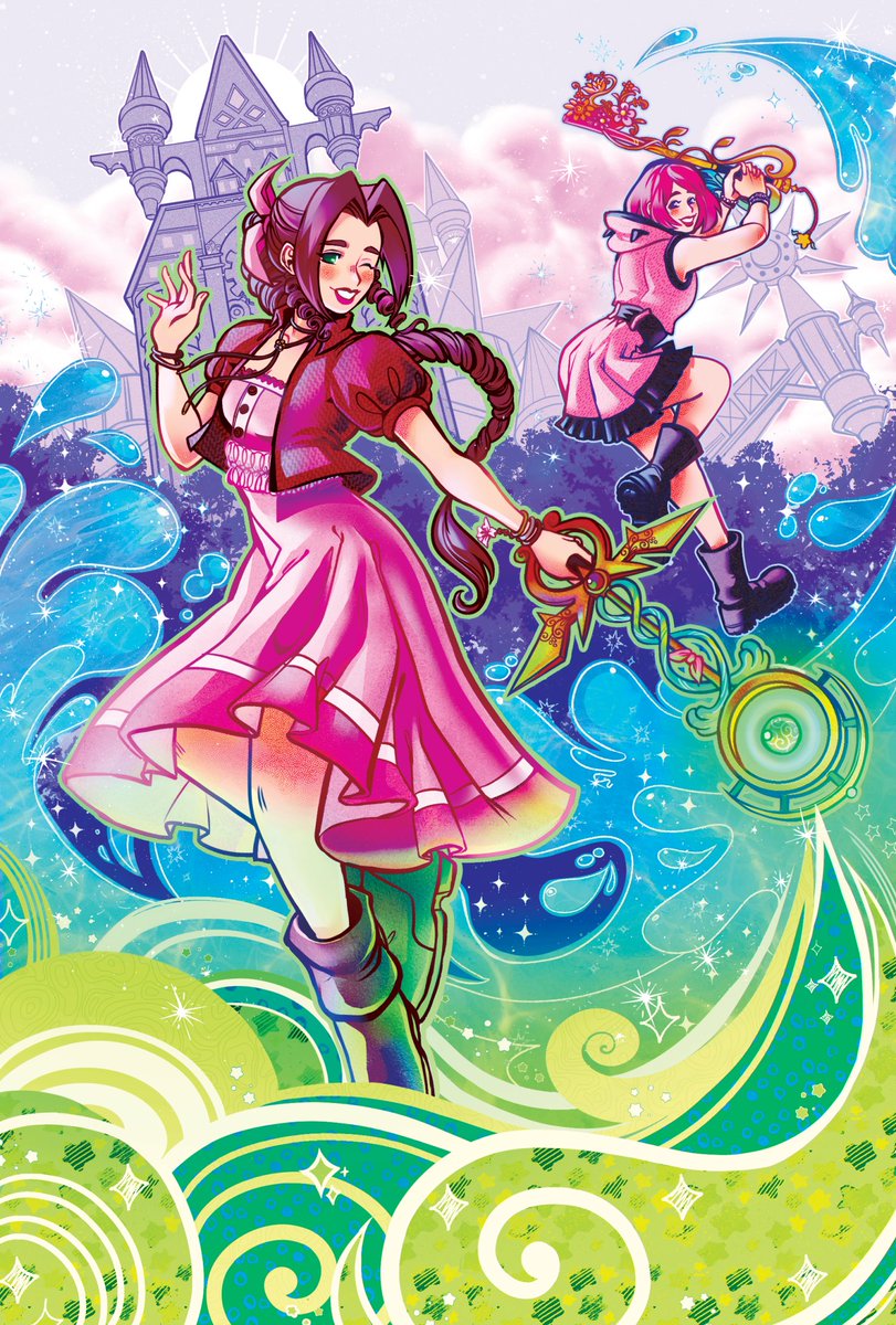 beccrea's tweet photo. my piece for the @Aerith_Zine !!!! 🌸
kh4 they get to team up >8)!!! https://t.co/kdTsaQb7eX