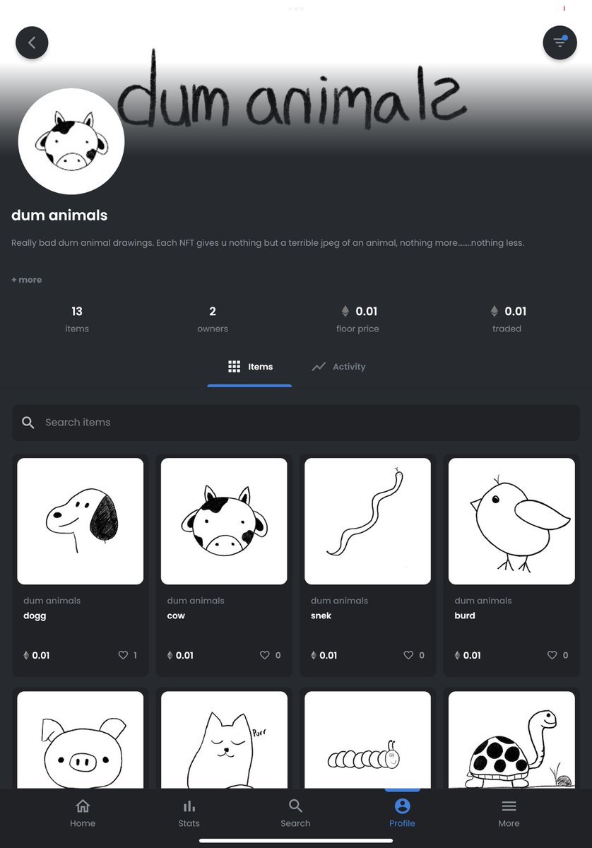 chompdiss's tweet image. “dum animals” collection on open sea @opensea #nft #NFTGiveaway #NFTCollection #nft #openseanfts opensea.io/collection/dum…
