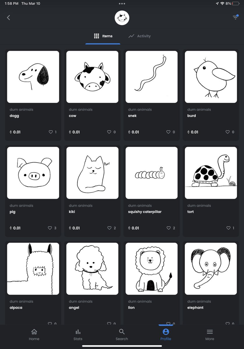 chompdiss's tweet image. “dum animals” collection on open sea @opensea #nft #NFTGiveaway #NFTCollection #nft #openseanfts opensea.io/collection/dum…