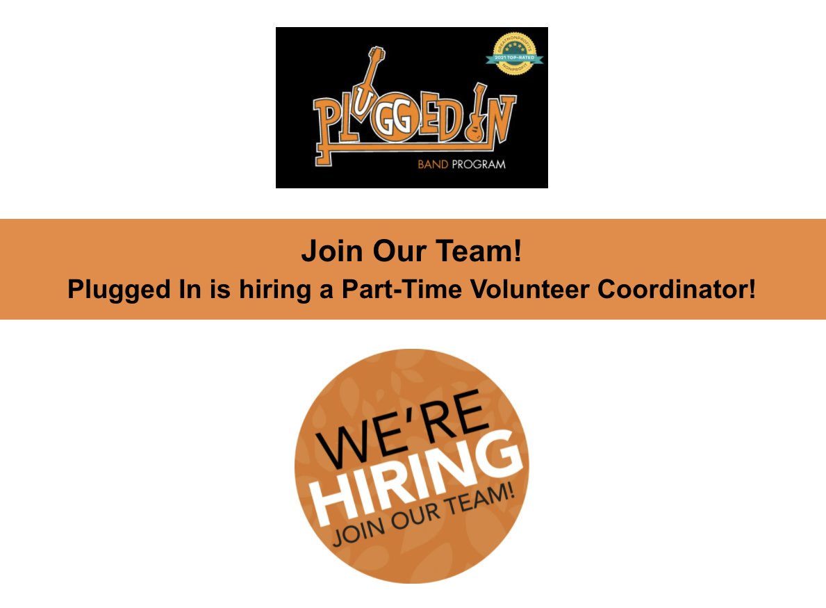 PluggedInBand's tweet image. pluggedinband.org/volunteercoord…