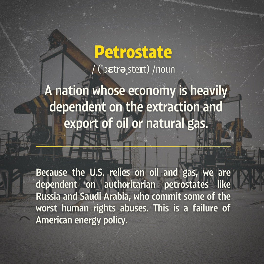 sunrisemvmt's tweet photo. Petrostates make us less safe. https://t.co/xu96qHEa19