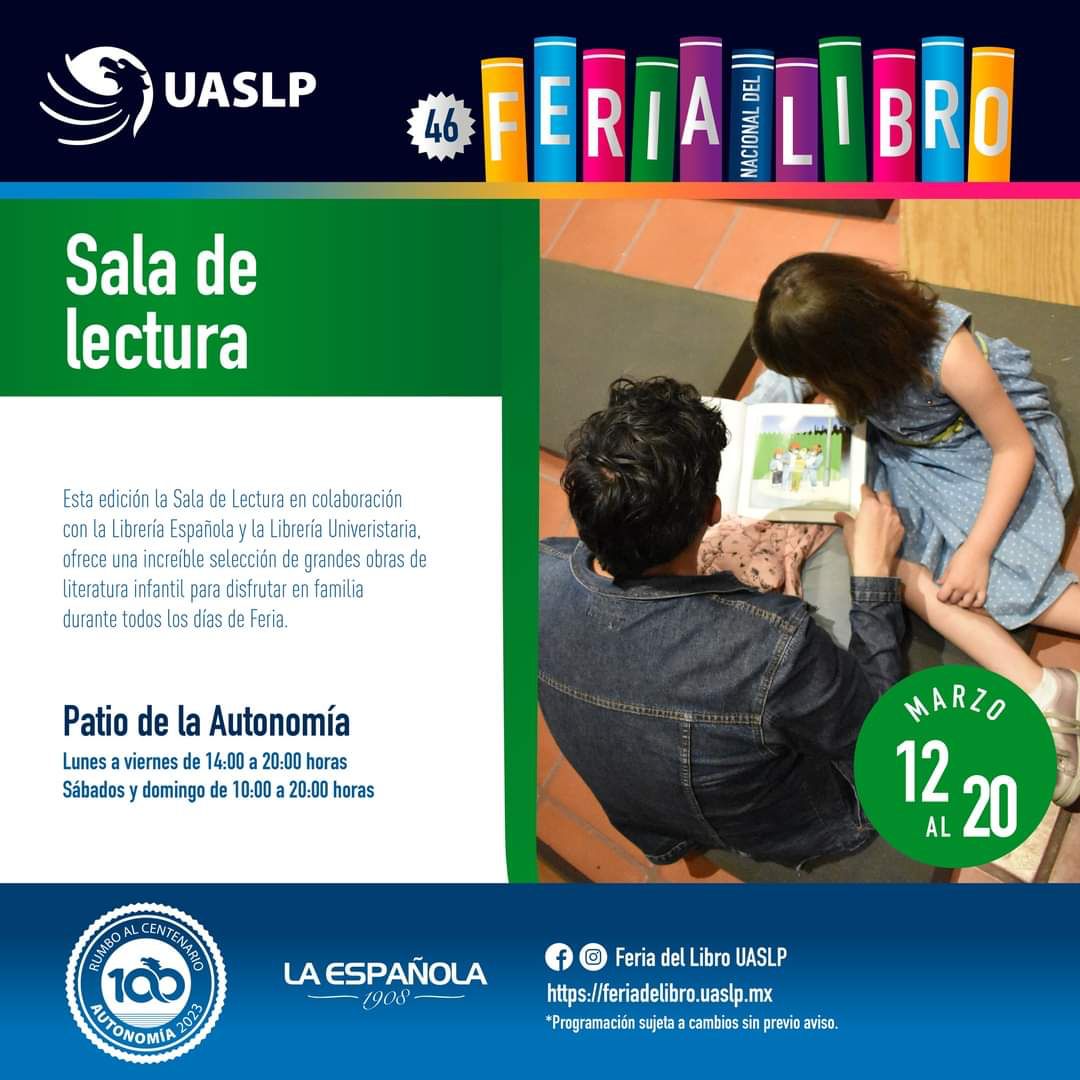 AntenaSanLuis's tweet photo. #FeriaDelLibroUASLP
🤓Sala de lectura📚📖
En esta edición, la sala de lectura es en colaboración con la Librería Española y la LIBRERIA DE LA UASLP. Ofrece una increíble selección de grandes obras de literatura infantil para disfrutar en familia. https://t.co/uKOCVbcNJk