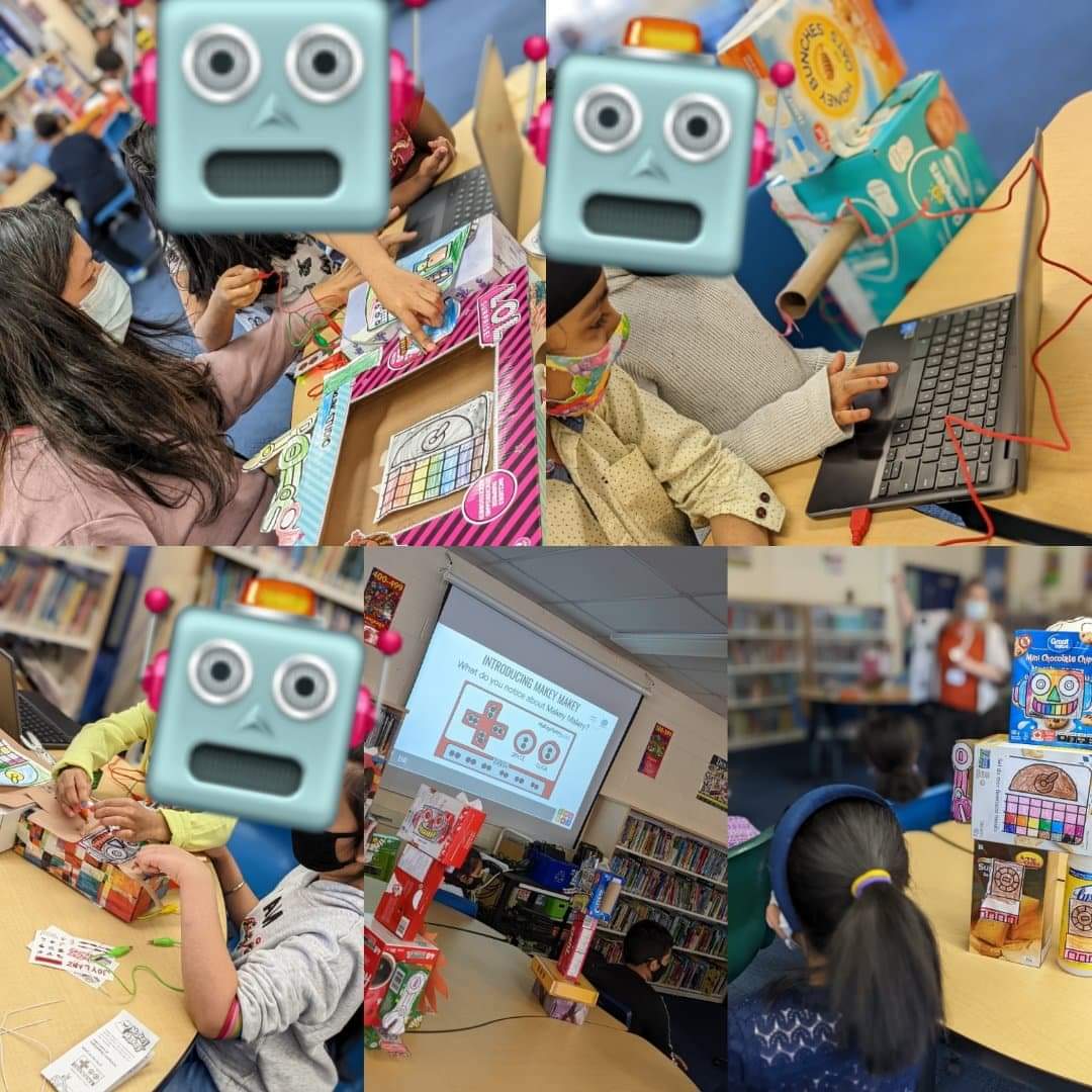 Had an amazing experience with <a href="/Mrsnpatel/">Niki patel</a> using Makey-Makey to bring robots to life! Next step adding lights! Thanks <a href="/MmeCoulson/">Erin Coulson (she/her)</a> I have plenty to explore over the break! 🤖