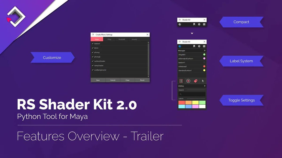 rktsq's tweet photo. Shader Kit 2.0 is a fast and compact Shader management replacement for the Hypershade interface and offers useful utilities to fix common issues. Feature trailer: https://t.co/LocdZykT5B

https://t.co/PqRUTG30jP #maya3d #3dmodeling #vray #redshift #arnold https://t.co/w5Mmrh40rb