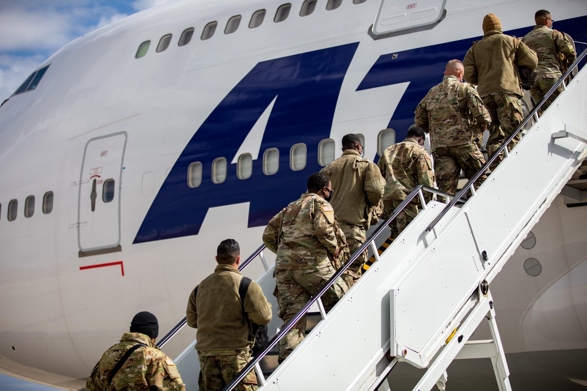 DeptofWar's tweet photo. Allied assistance. 
@USArmy soldiers assigned to @iii_corps departed Fort Hood, Texas to join the 7,000 U.S. personnel deploying to Europe. III Armored Corps soldiers are trained and equipped to support @US_EUCOM’s posture on @NATO’s eastern flank. #StrongerTogether #WeAreNATO https://t.co/thphq8b5ro