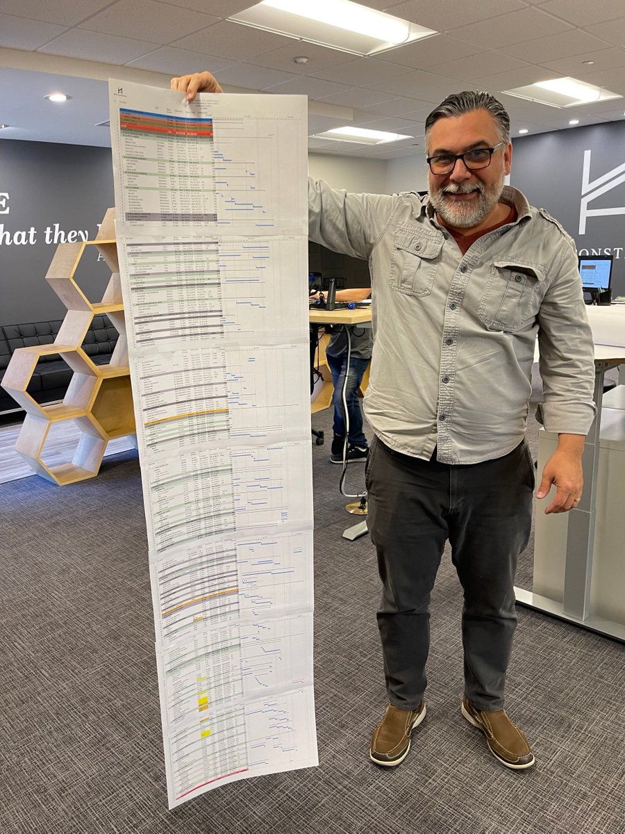 AH_Construction's tweet photo. Creating a construction schedule is important because it helps everyone involved in the project understand what needs to be done, when it needs to be done, and who is responsible for getting it done.  #ahconstruction https://t.co/oocJ5yJC9T
