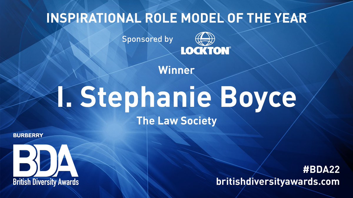 British Diversity Awards (@britdiversity) on Twitter photo Congratulations to <a href="/IStephanieBoyc1/">I. Stephanie Boyce</a> for her win on the Inspirational Role Model of the Year Award, sponsored by <a href="/Lockton/">Lockton</a>. #BDA22 britishdiversityawards.com Congratulations to <a href="/IStephanieBoyc1/">I. Stephanie Boyce</a> for her win on the Inspirational Role Model of the Year Award, sponsored by <a href="/Lockton/">Lockton</a>. #BDA22 britishdiversityawards.com