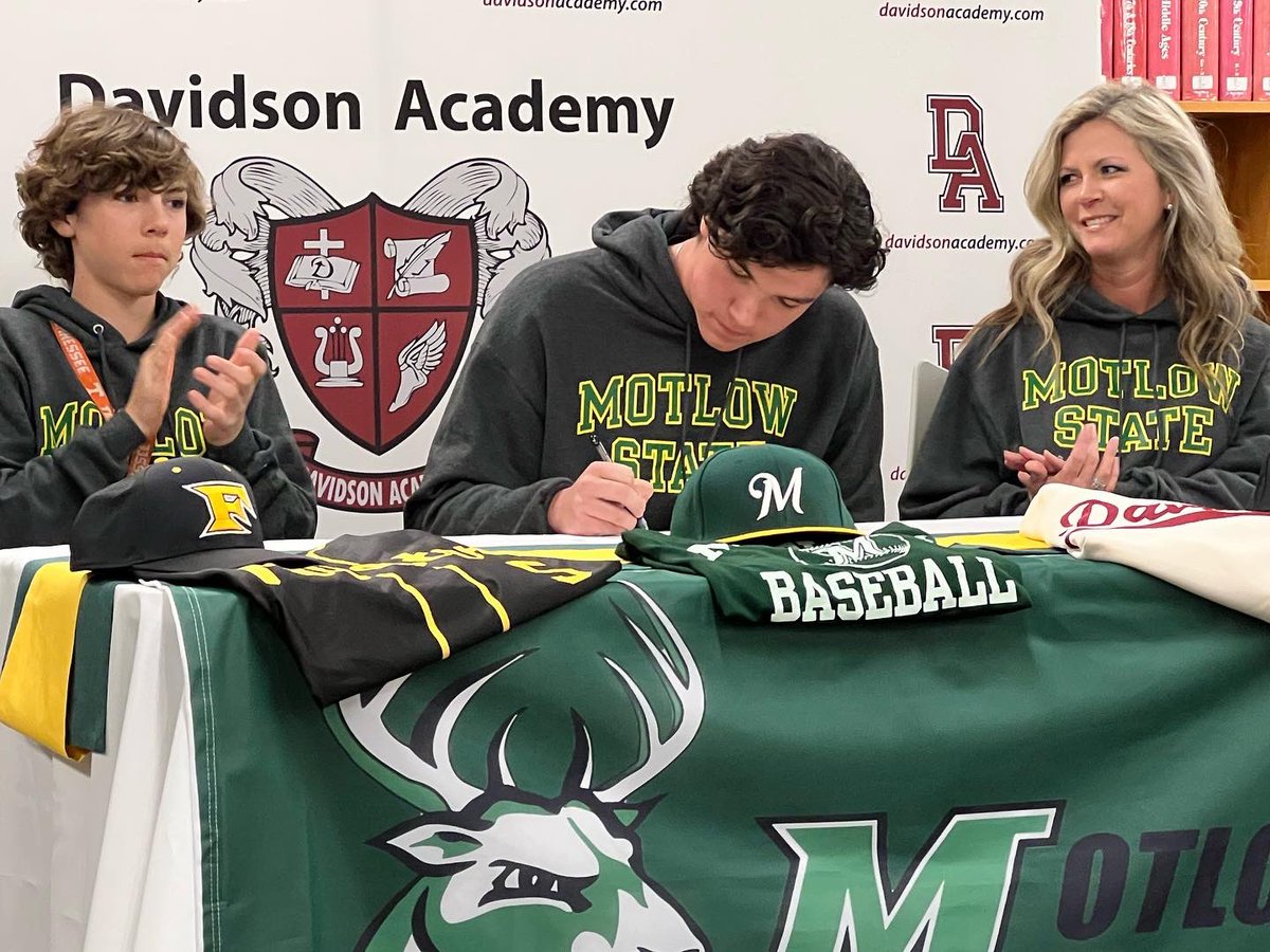 davidsonacademy's tweet photo. Let’s make this official… Congrats to @gupton_kaleb on signing with @MotlowBaseball to further your academic and baseball career. @athletics_da @DavidsonAcadBB @thumes4 #theDAway #DAathletics #motlowmade #motlowstate https://t.co/6JckqhDXqb
