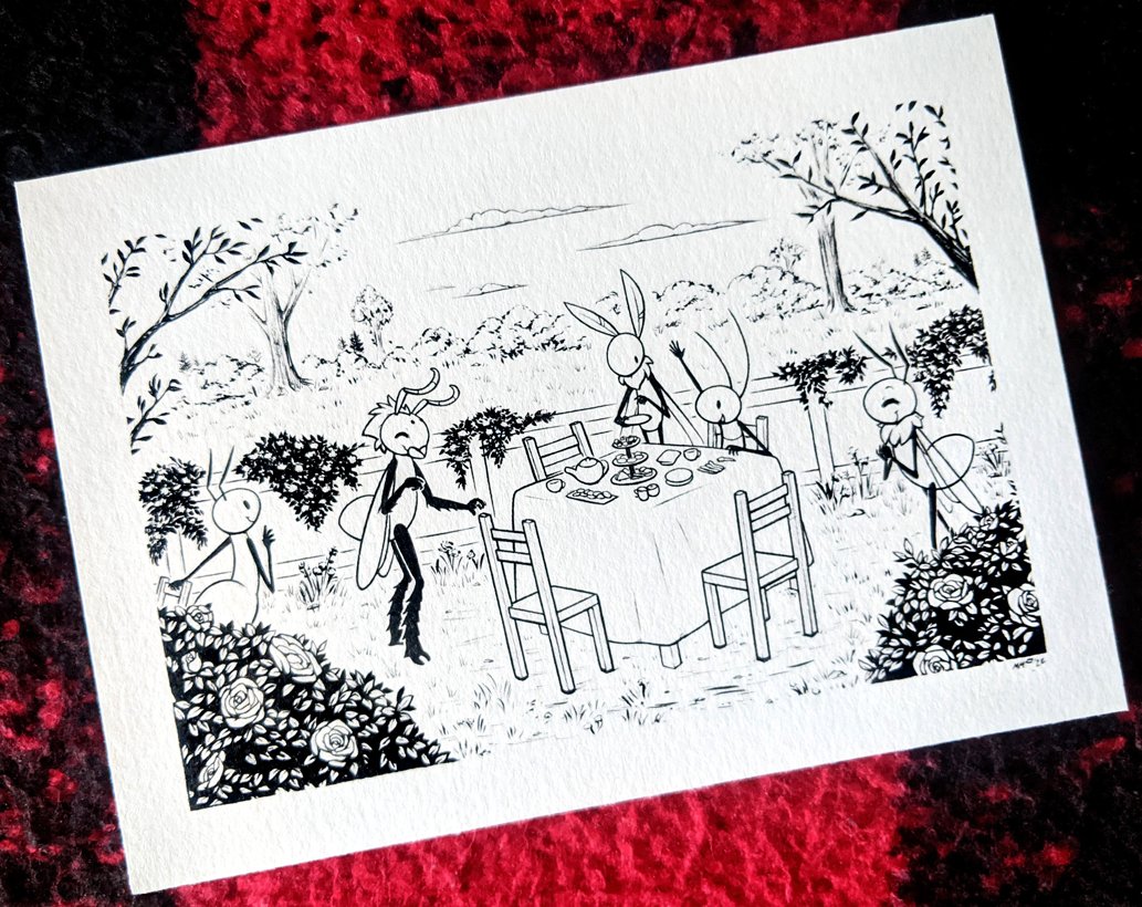 MothMonarch's tweet photo. "Our Little Garden Party"
Traditional ink 5x7" piece for @HurricaneEris ft. Vivian!
🐛🍵🍪 https://t.co/I22z1o0AdU