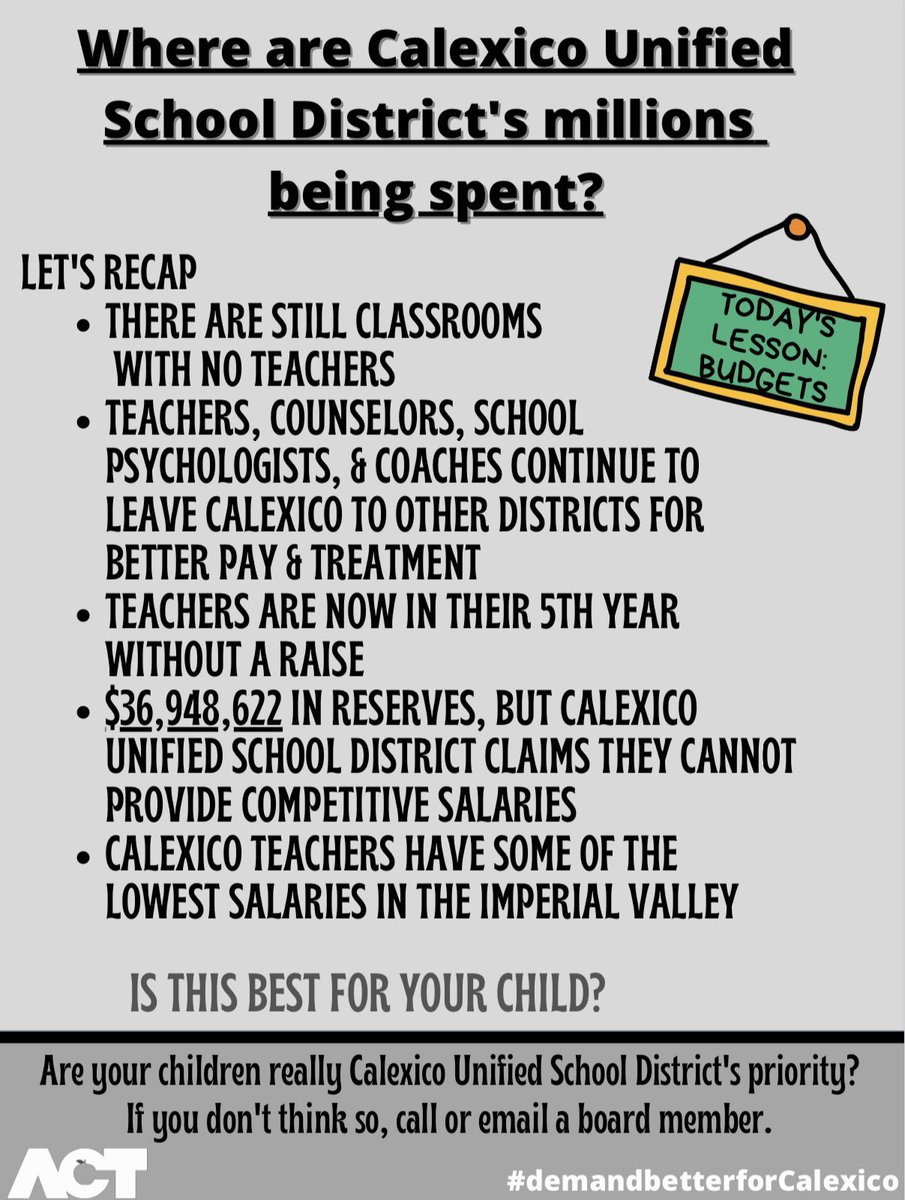 CalexicoACT's tweet photo. Please rt. #clxact #WeAreCTA #demandbetterforcalexico #exijalomejorparacalexico https://t.co/PWnr5Wp5N7