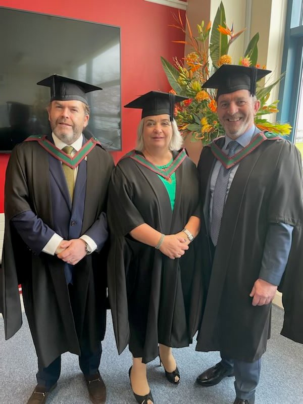 Huge congrats to these three dedicated hoteliers who graduated today with a Msc in Business from NUI Galway. Not easy to run a hotel during covid and study! ⁦<a href="/PaulGall186/">paul</a>⁩ ⁦<a href="/TomRandles1/">Tom Randles</a>⁩ ⁦<a href="/BallyseedeCastl/">Ballyseede Castle</a>⁩ ⁦<a href="/OriginalIrishHt/">Original Irish Hotels</a>⁩