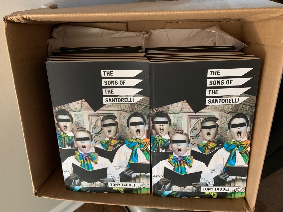 tony_taddei's tweet photo. It's finally real: my contributors
copies of "The Sons of the Santorelli" came in the mail today. All are already spoken for (I've got a lot of people to thank with a copy of the book) but there's more to be had starting on April 12th (available for pre order on Amazon now ☺️). https://t.co/7T5paO3BDZ