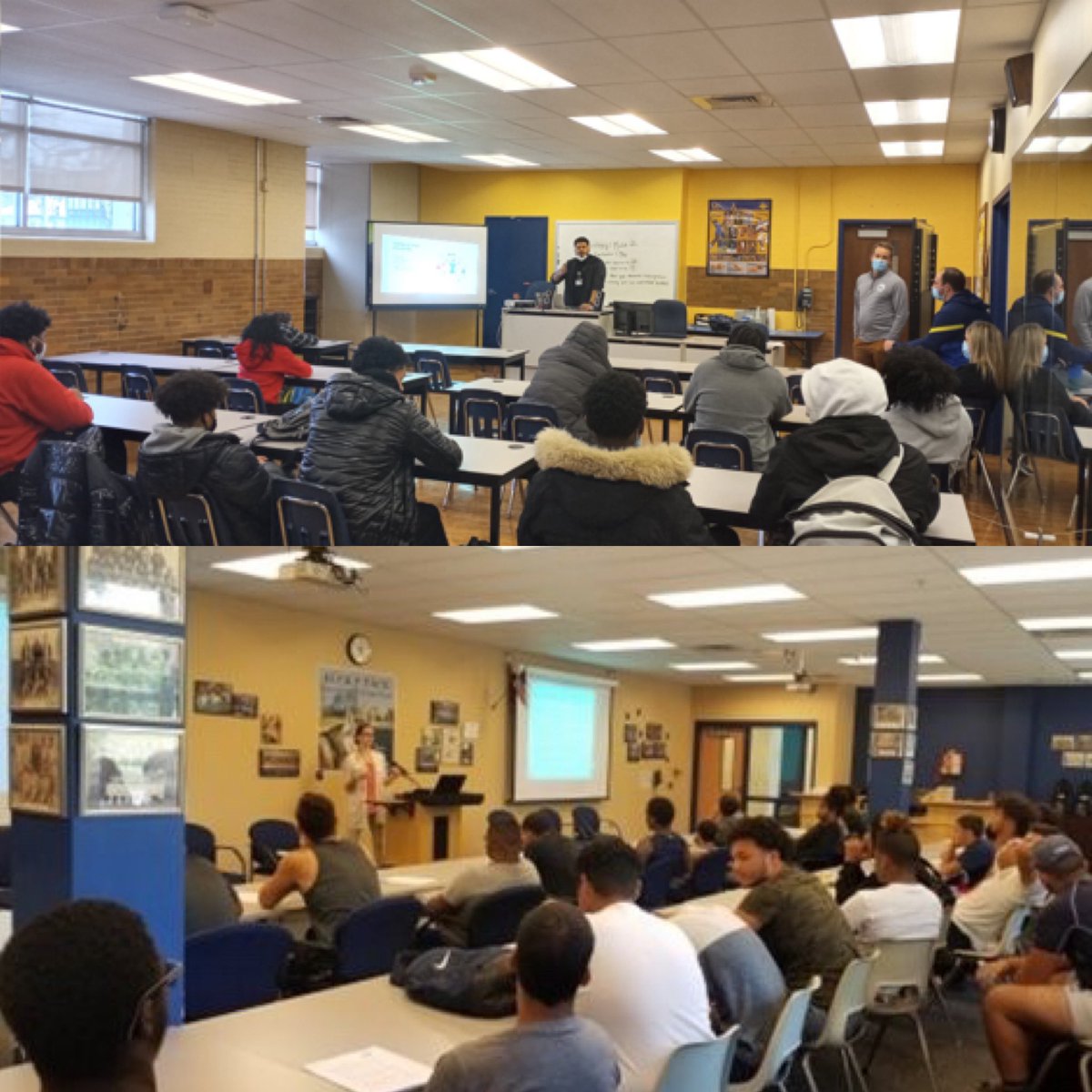 CanarySportsMed's tweet photo. @mystukes Sports Medicine has provided educational sessions for students, student-athletes, &amp; district staff at @AllentownSD 
⁃CPR/AED training for coaches
⁃Stop the Bleed training along w/kits for school’s health rooms
⁃Career Days
⁃Mental Health
⁃Sports Nutrition https://t.co/RPoigVr9TZ