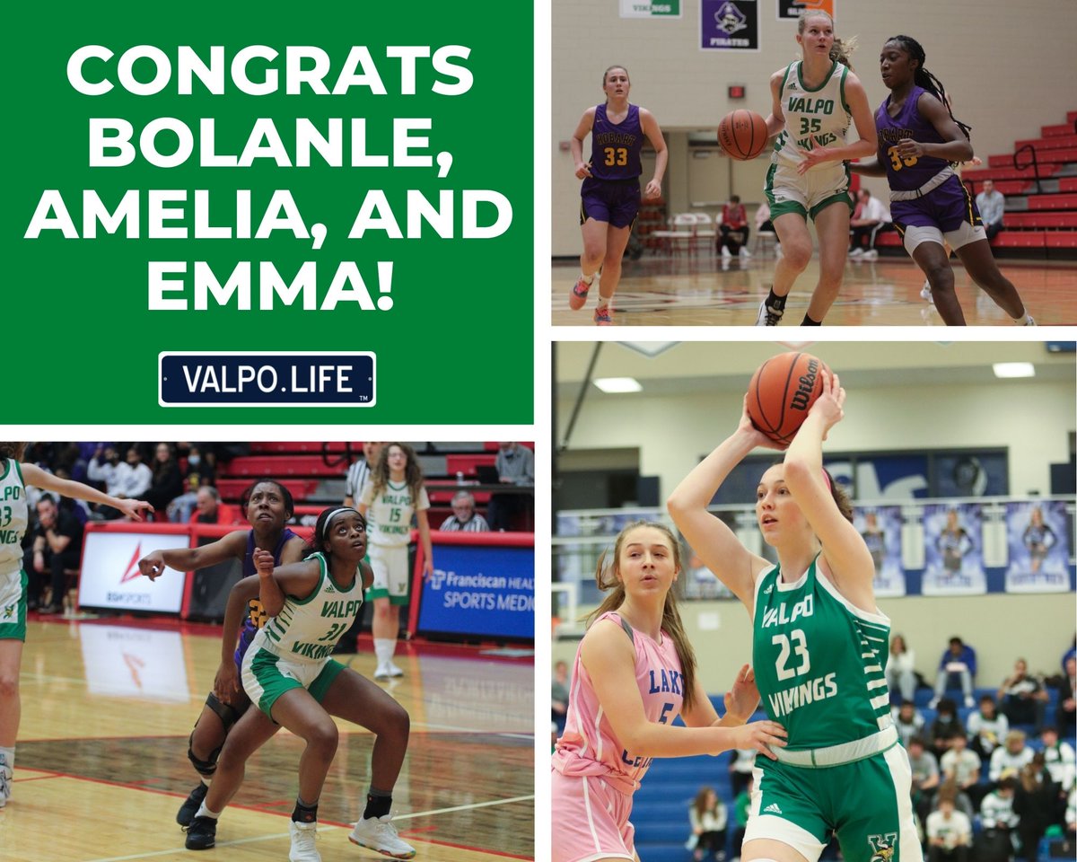 Bolanle Ayangade, Amelia Benjamin, &amp; Emma Gerdt were named Academic All-State by The Indiana Basketball Coaches Association! Congratulations! 🎉🏀

<a href="/ValpoHS411/">Viking Info</a> <a href="/AthleticsValpo/">Valparaiso Athletics</a> <a href="/CoachCWilson/">Coach Candy Wilson</a>