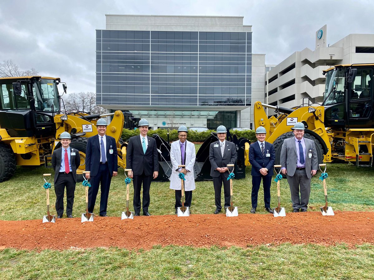 LevineCancer's tweet photo. A day we will remember forever. We broke ground on what will become the future home of proton beam therapy and gamma knife technology! https://t.co/lS6qIpEn9F
