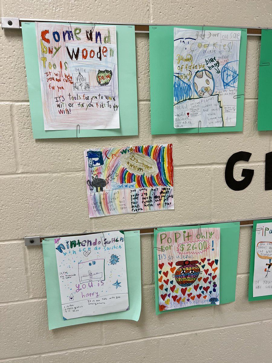 msluz2nd's tweet photo. Our latest writing assignment involved getting a little creative! We studied the persuasive elements used in many print advertisements and then students were tasked with creating their own! @BirneyBobcats https://t.co/Ay0VX9lzoZ