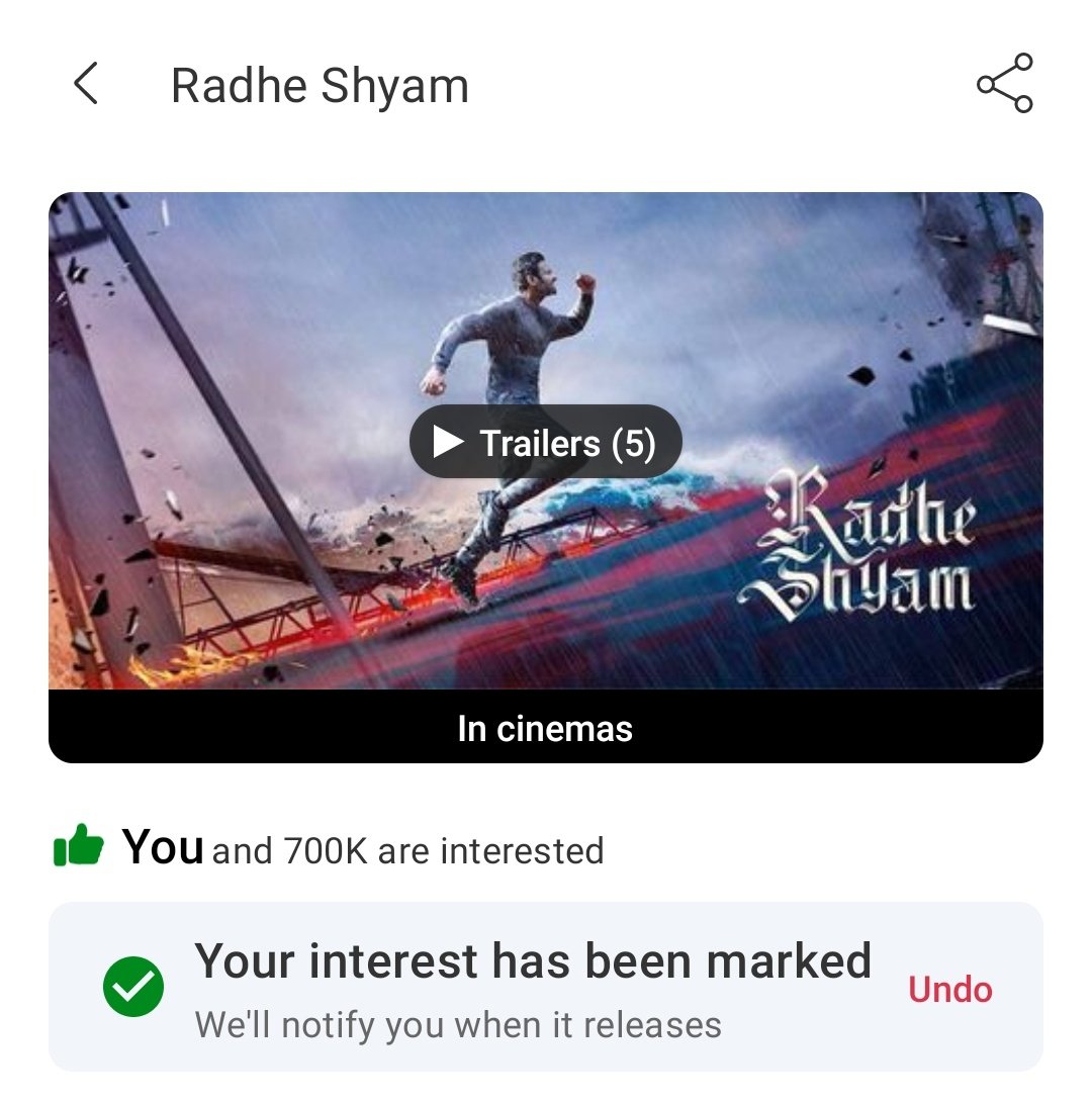 MSKChaitanya2's tweet photo. Finallllyy.. 700k likes 😍😍

#RadheShyam https://t.co/LqbKECRmoQ