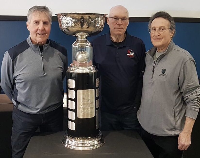 One guy won it 3 times, one guy won it once, one guy was the centre on my Oldtimers team in Hawaii,Switzerland, Austria and Italy. WHA 50th Anniversary Reunion. <a href="/TheHockeyNews/">The Hockey News</a> <a href="/geoffkirbyson/">Geoff Kirbyson</a> <a href="/GoucheLive/">The GOUCHE Live!</a> @staylorsports