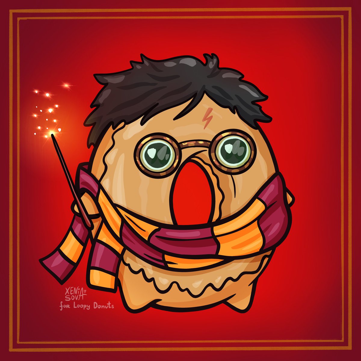 Sovacado's tweet photo. The Donut who lived🪄
After watching the movie (for the 100 time) today I just fantasized what if Harry Potter was a Loopy Potter 😆🍩
who’s your favorite movie character? maybe I’ll draw them too🍿
#LongLivetheLoopies
@Loopy_Donuts 💖
#harrypotter #HarryPotter20thAnniversary https://t.co/ED6Ne9Kpyr