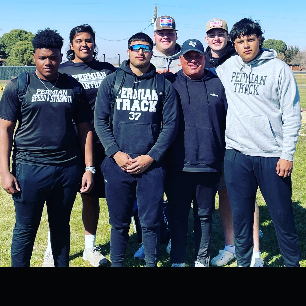 Great day for the throwers of Permian High School at the West Texas Relays..  2- 1st place finishes.. a 5th and a 6th.             GO MOJO!