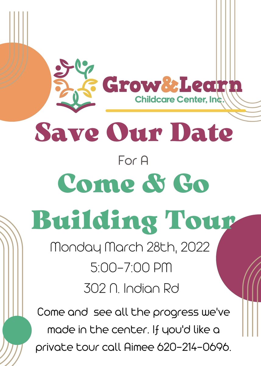 Come and see all the progress we've
made in the center. If you'd like a
private tour call 620-214-0696. #AllinForKansasKids  #childcare #earlychildhood #ece #earlylearning