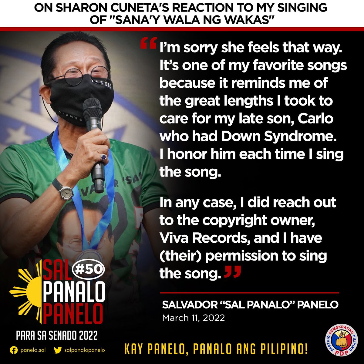 salpanalopanelo's tweet photo. PANELO TO SHARON CUNETA: I SING TO HONOR MY SON, CARLO

Read: https://t.co/1MsBFqGK2y https://t.co/2TqsEYGD1a