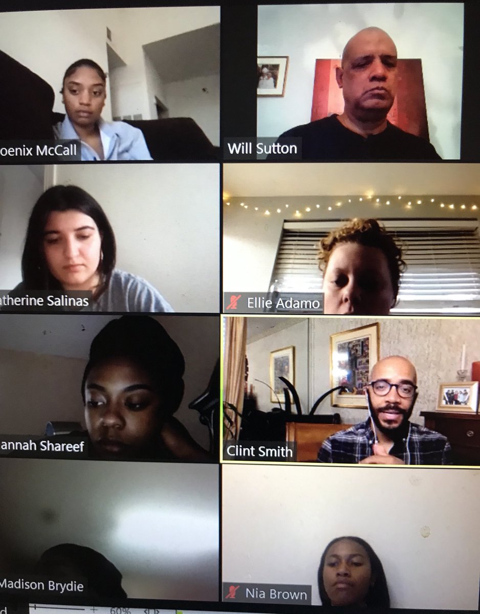 willsutton's tweet photo. .@ClintSmithIII visits my @Loyola_NOLA Advocacy in Media class talking about his creative process, advocacy, right and wrong and his book, How the Word is Passed. The @LoynoSCD, @XULA1925 students are having a special opportunity in #suttonclass. https://t.co/vd15ihaS4T