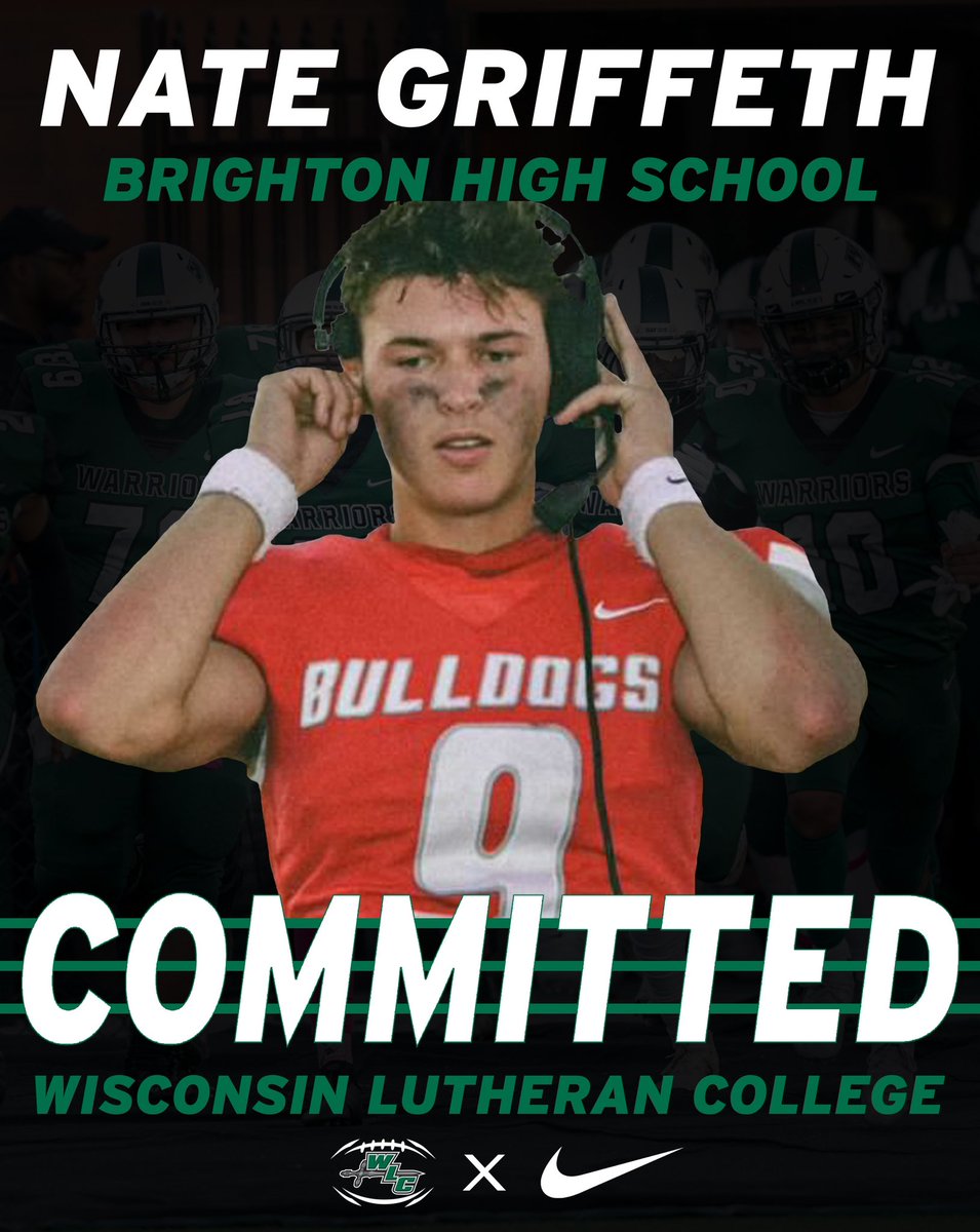 Nate Griffeth (@nategriffeth) on Twitter photo I’m excited to announce that I’m continuing my academic and athletic career at Wisconsin Lutheran College. I want to thank my family, friends, teammates, and coaches who have helped me along my journey. Sko Warriors!!! 🟢⚪️ <a href="/WLC_Football/">WLC Football</a> <a href="/CoachRFreeland/">Coach Free</a> <a href="/WLCCoachTreske/">Eric Treske</a> I’m excited to announce that I’m continuing my academic and athletic career at Wisconsin Lutheran College. I want to thank my family, friends, teammates, and coaches who have helped me along my journey. Sko Warriors!!! 🟢⚪️ <a href="/WLC_Football/">WLC Football</a> <a href="/CoachRFreeland/">Coach Free</a> <a href="/WLCCoachTreske/">Eric Treske</a>