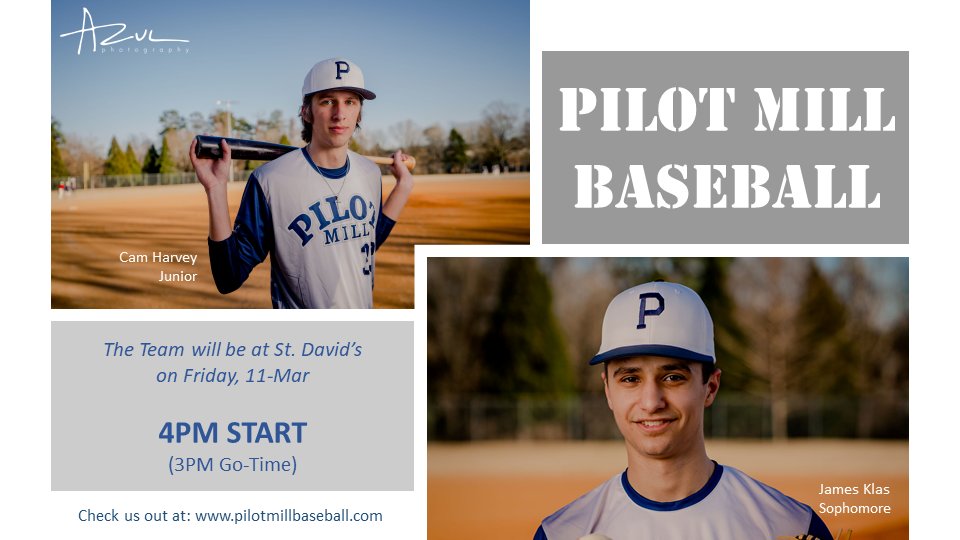 pilot_mill's tweet photo. Friday night at the ballpark... We are back at it going up against St. David's. Let's go grab a W...
#GoMill https://t.co/7Qk8hciE3e