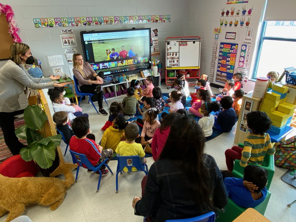 MrsCabreraLP's tweet image. We started SELebrating early with a Fun with Friends activity! So much fun getting back together with @NJteacher and @Mrs__Chen after two years. We sang and moved to songs, acted out a favorite story &amp;amp; learned about homes! @NBTECC  #SELDay #BuildingsStudy