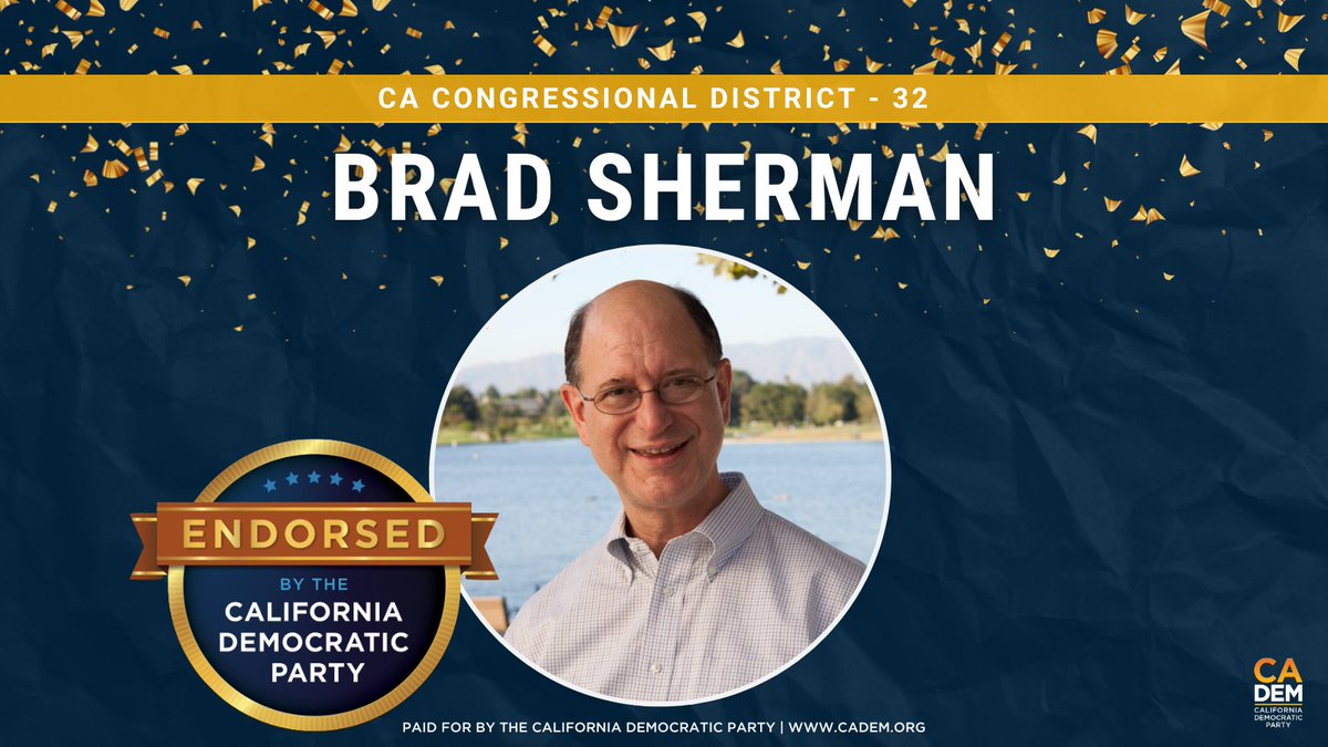 Proud to have earned the endorsement of <a href="/CA_Dem/">California Democratic Party</a> this past weekend. Thanks to the overwhelming number of party activists who are backing my re-election campaign.