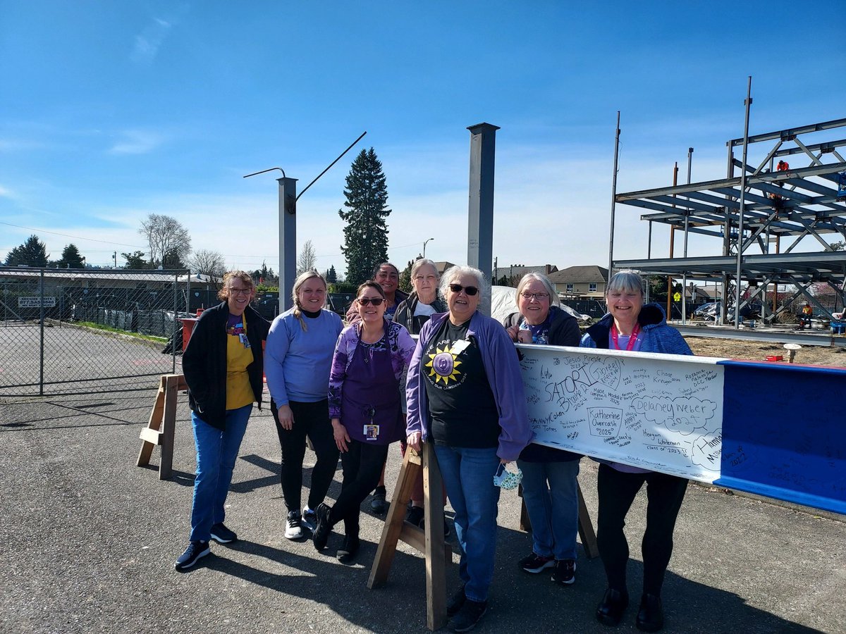 Exciting day signing the beam for our new kitchen and commons!