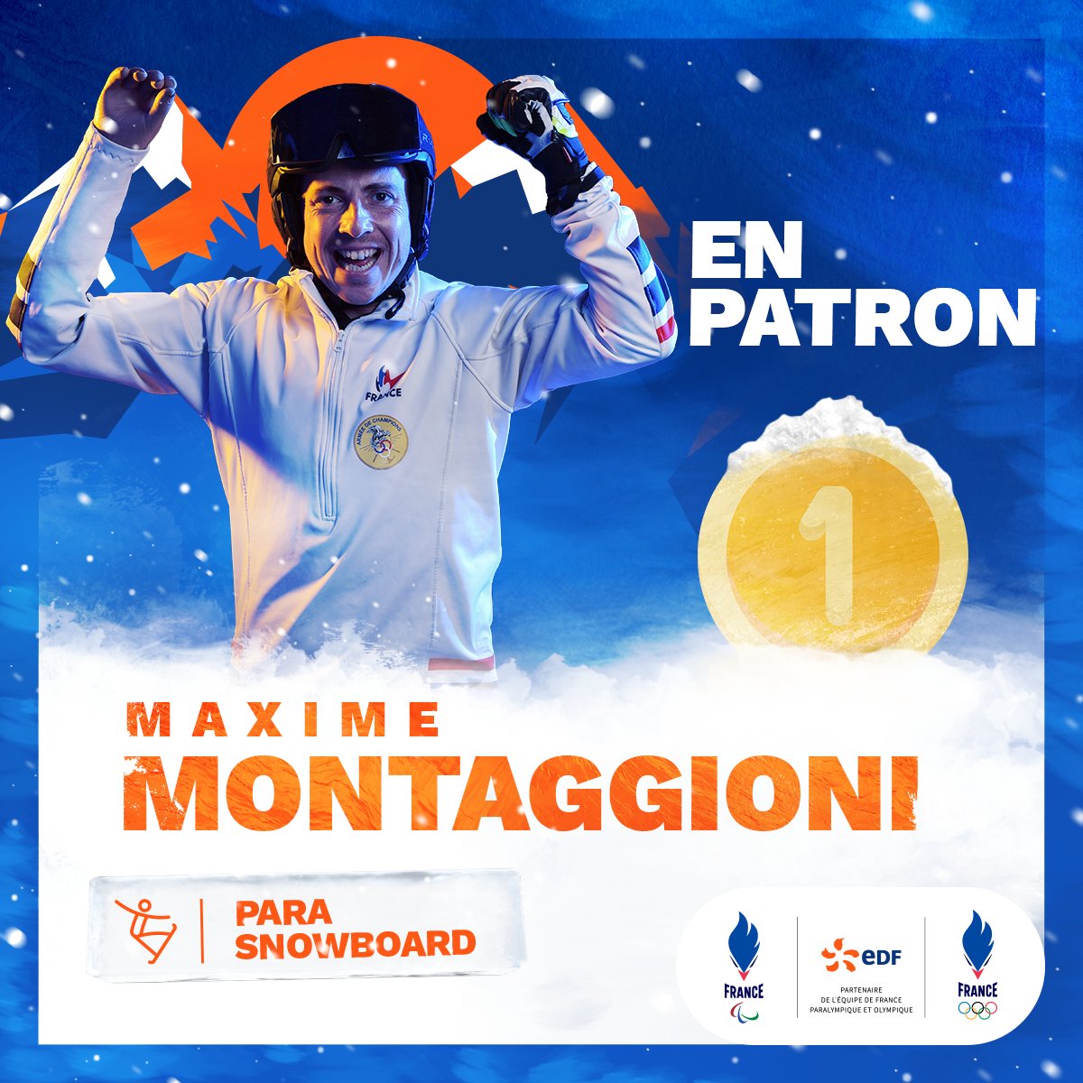 🥇 CHAMPION PARALYMPIQUE 🥇
Notre para snowboarder du Team EDF Maxime Montaggioni réalise 2 incroyables runs en Banked Slalom et décroche l'Or à Pékin 👏⚡ #EnergieduSport