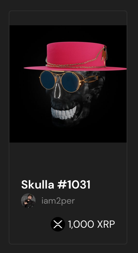 #DONATION
Please check out my <a href="/realSologenic/">Sologenic</a> Account: (bit.ly/3CsCJyy). Where I have <a href="/Skullaxa/">Skulla✘a</a> NFTs. If I can sell it for 1,000 XRP. 30% of my earning will go to <a href="/officialXQK/">XQuake</a> for donation and to help the community. 

#XRP #XRPL #XRPCommunity #NFT
Please LIKE and RETWEET