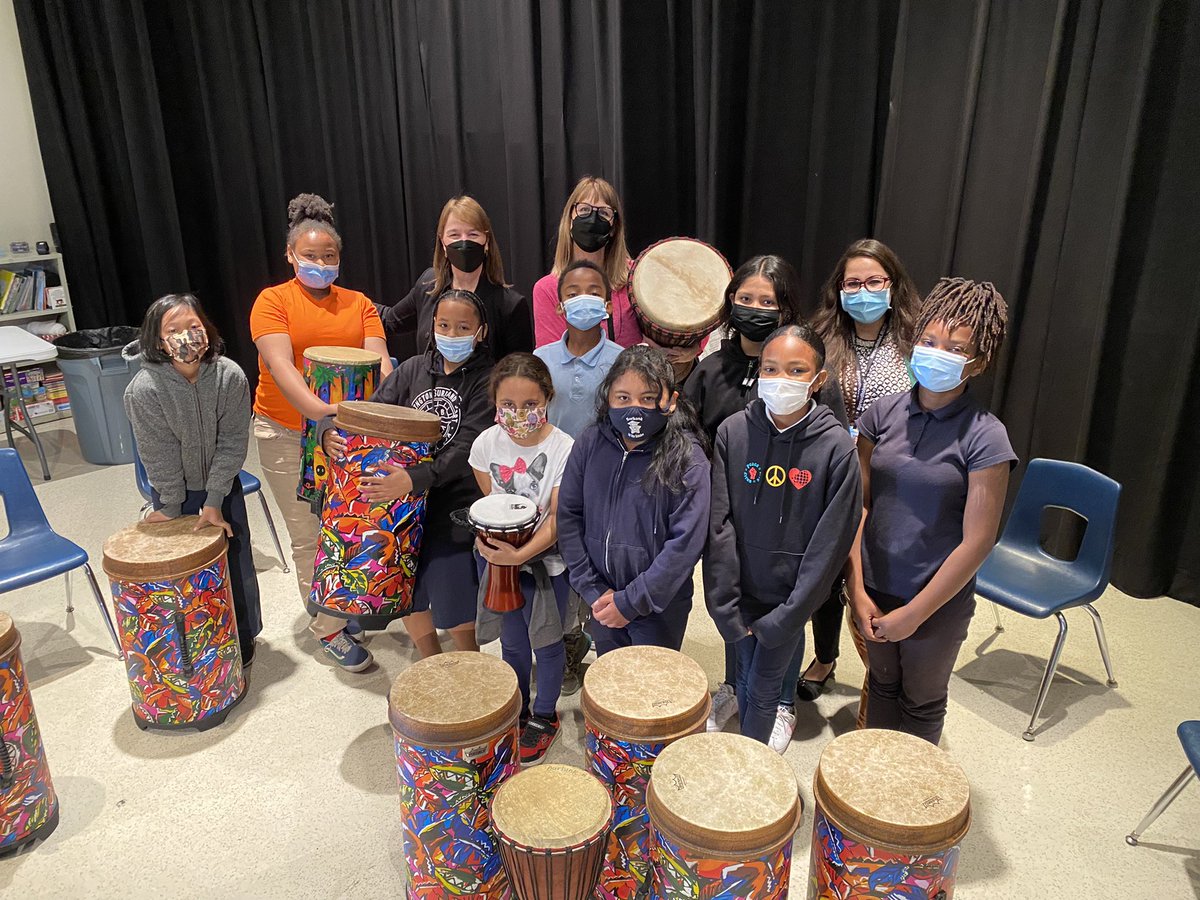jbaker000's tweet photo. At night, I often reflect on my favorite moments of each day. Drumming w/ Ms. Riley, Ms. Sanchez &amp; their Burbank students was today’s favorite 🎼🪘. UCLA’s Beat the Odds program is a wonderful addition to our school music program. Yes to SEL + 🪘! #proudtobeLBUSD https://t.co/gIjn2ClUvt