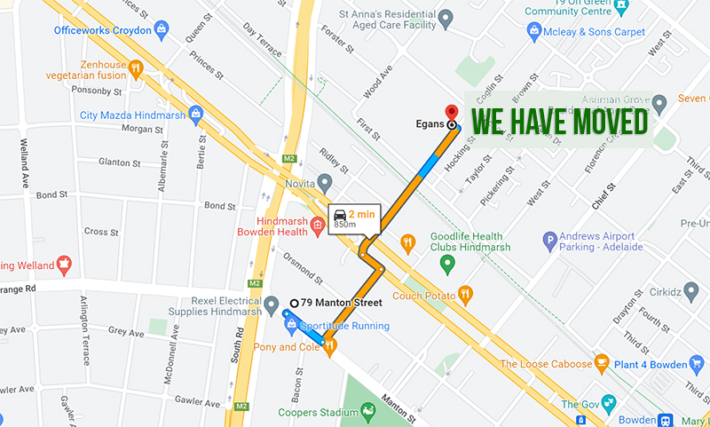 Our South Australian office, warehouse and showroom have moved to 16 Coglin St, Brompton SA 5007! egans.com.au/our-south-aust…