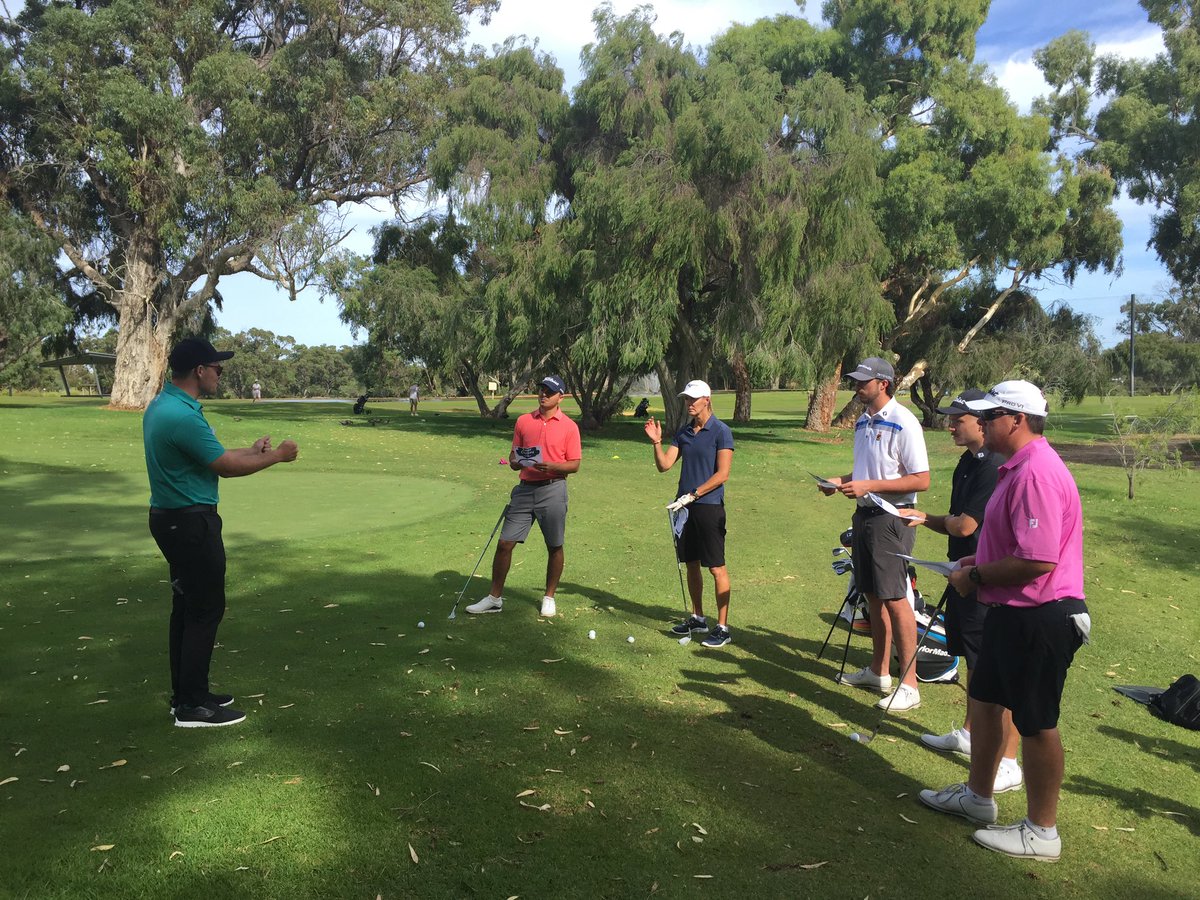It's always a privilege to have the WA @PGAofAustralia associates on site @GolfWembley for their Year 2 training school. Thanks to Alex McKay, @thomogolf, @Mostyn Farmer and Phil from @titleist_anz . #training #growingthegame #pgaproud #strongpartnerships