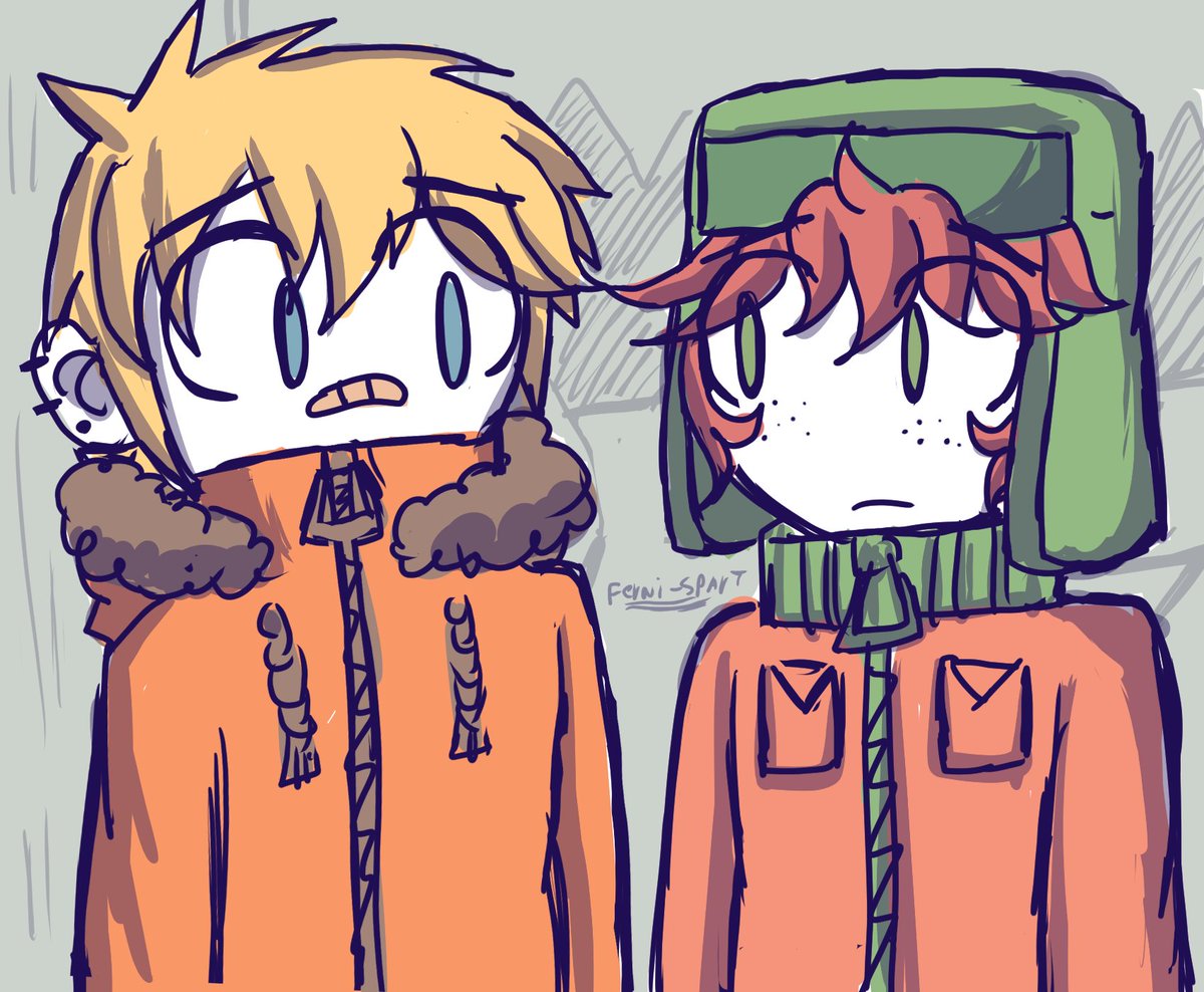 FerniSpart's tweet photo. It was inevitable that I would draw these two aaaah 🧡💚 it may have been just one scene but.... IT WAS ADORABLE
#spk2 #southparkk2 #SouthPark #spkyle #spkenny https://t.co/dnpMs8As0w