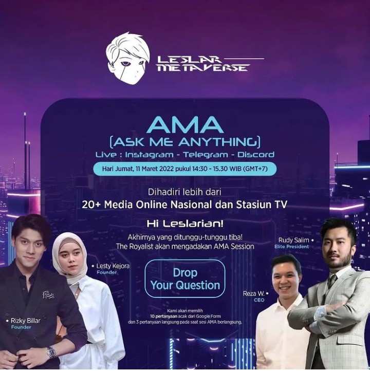 IndahWana3's tweet photo. Jangan lupa guys....apalagi Leslarian.....#LESLARMETAVERSE https://t.co/TbHo3Ymapr