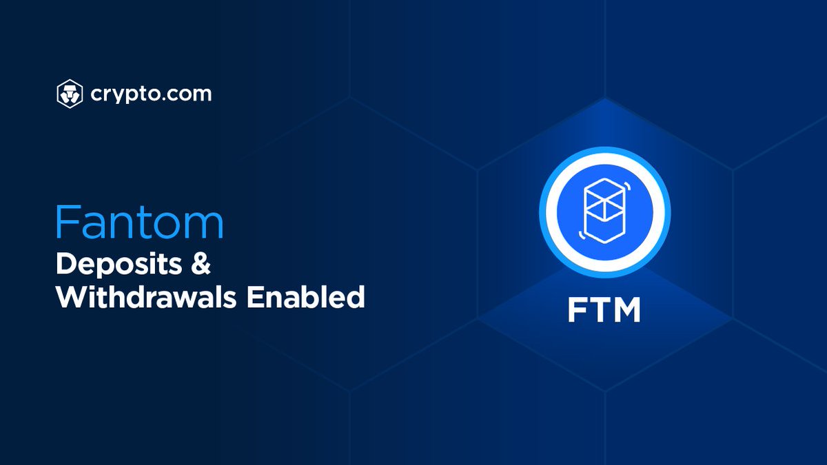 Deposits and withdrawals of $FTM via Fantom have just been enabled on the Crypto.com App. 

Deposit now 👉 crypto.onelink.me/J9Lg/6c2d574e

<a href="/FantomFDN/">Fantom Opera</a>