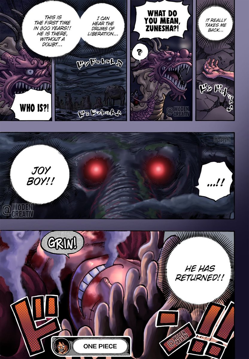 Soy_Hugh's tweet photo. Mis dos reacciones después de ver la mención de Joy Boy en #ONEPIECE1043 https://t.co/zEVXiTpqOX