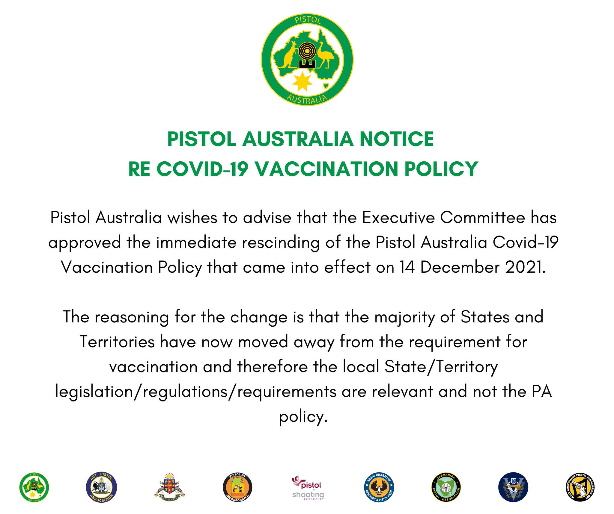 Pistol Australia on Twitter "PISTOL AUSTRALIA NOTICE RE COVID19