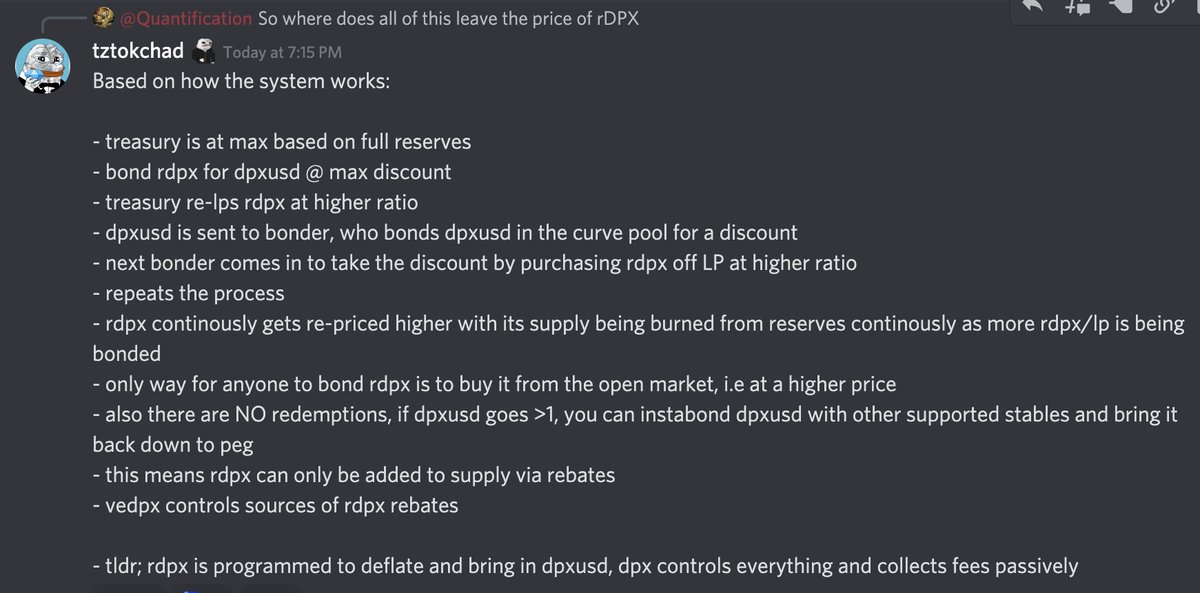 KaneCapz's tweet photo. The boss laying out how it's all gonna work. $rdpx

Interesting point regarding how it's all one way. 

I.e. once you bond your rdpx for dpxusd, you can't reverse the process. 

I.e. to the I.e.: only buy pressure / number geaux up tech. #pluteenis https://t.co/MF9egcv8Iu