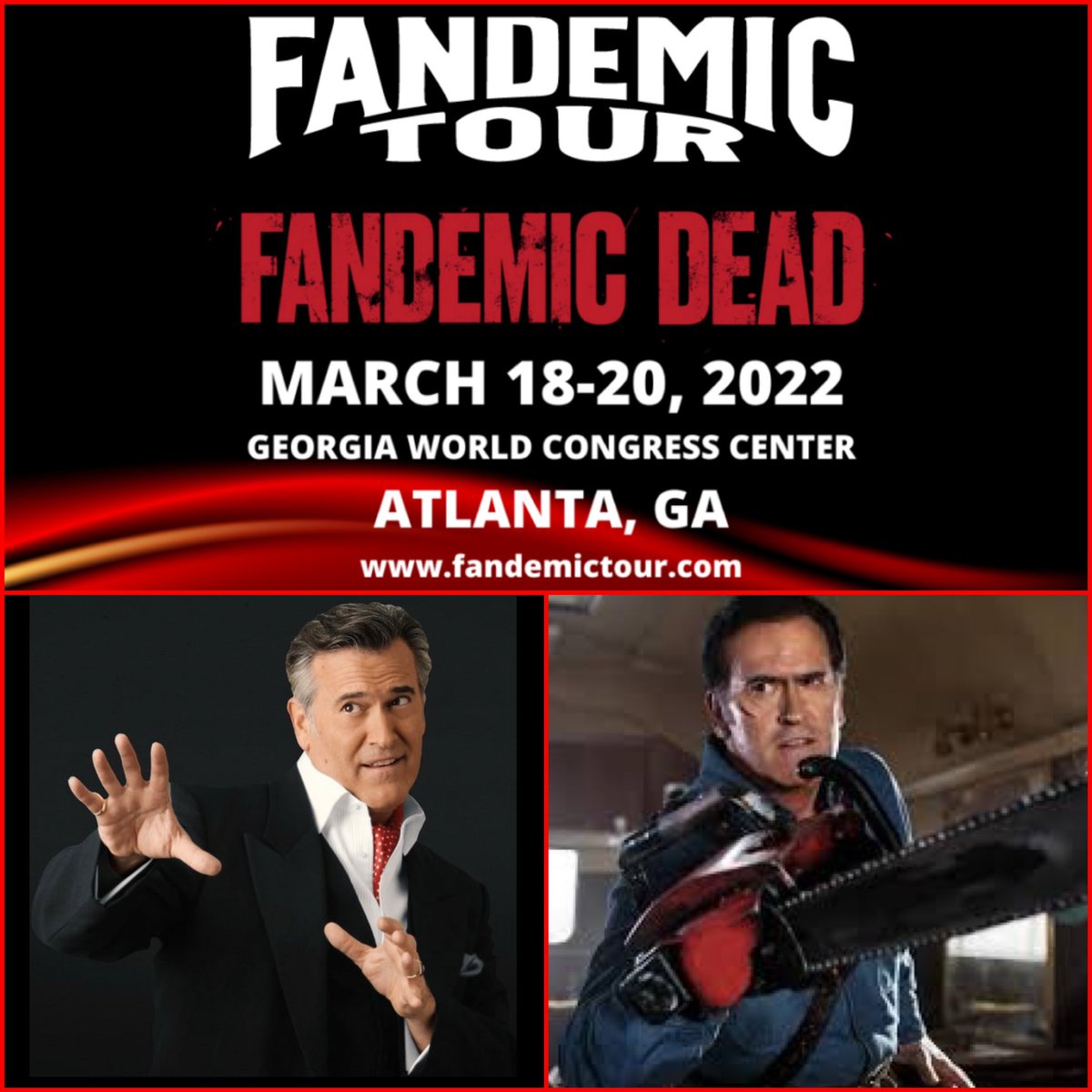 TimAndrewsHere's tweet photo. Had fun chatting with Bruce Campbell this afternoon. Look for the @Radio_Labyrinth episode Tuesday morning.
Meet “Ash” (and tons of other stars) at @FandemicTour, March 18-20 at The GWCC. #EvilDead #AshVsEvil https://t.co/xlT4QBy7QZ https://t.co/VuLfvivOCP