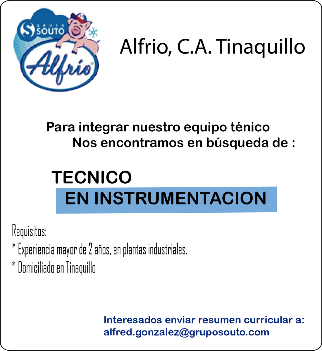 DigitalSICA's tweet image. Oportunidad de empleo en Tinaquillo Estado Cojedes.