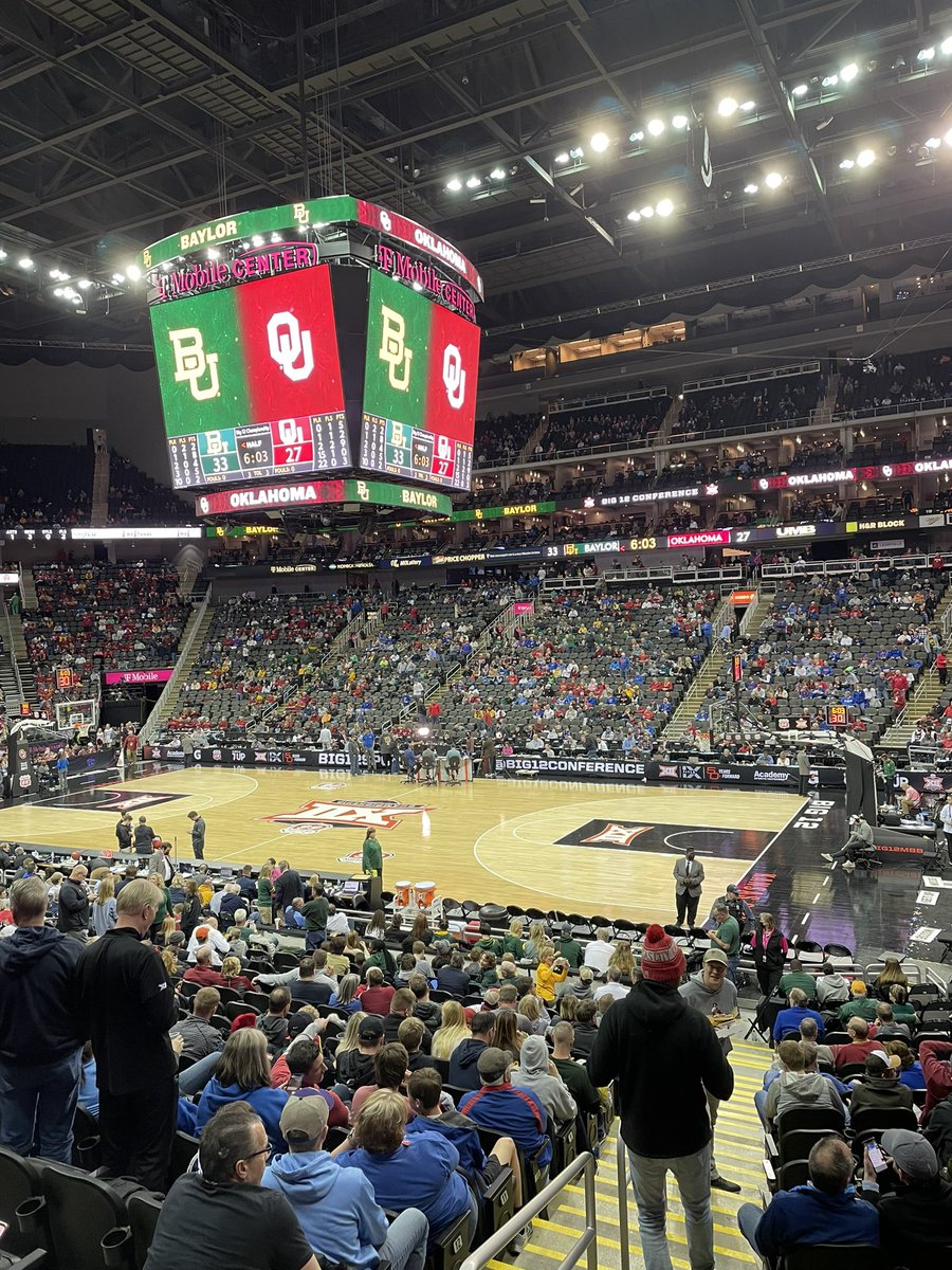 THEmarkajohnson's tweet photo. Here’s the view from my seats tonight! #Big12Tournament #Big12MBB #OUvsBAY https://t.co/HvFHkWssPv